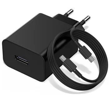 Eu UK 초고속 충전 USB C PD 벽 충전기, 갤럭시 S24 울트라, S23 +, S22, S21, S20, 아이폰 15 프로용 추가 케이블, 25W  Best5