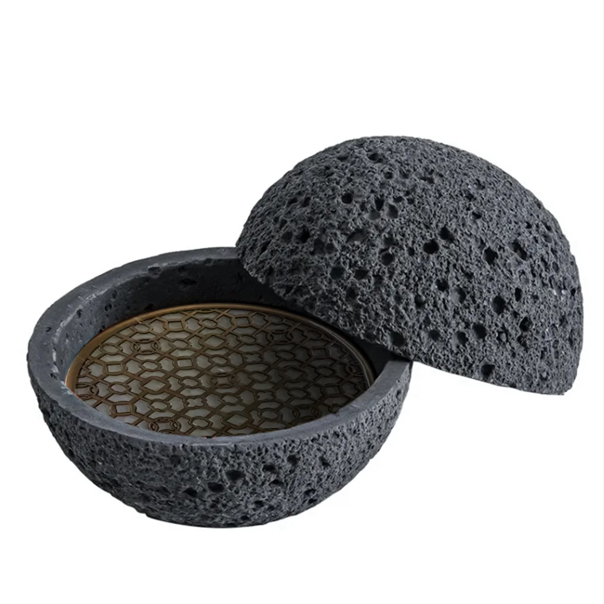 

Japanese Planet Volcanic Stone Artistic Conception Dish Pendulum Seafood Sushi Sashimi Ice Plate Smoke Plate,12CM HOT