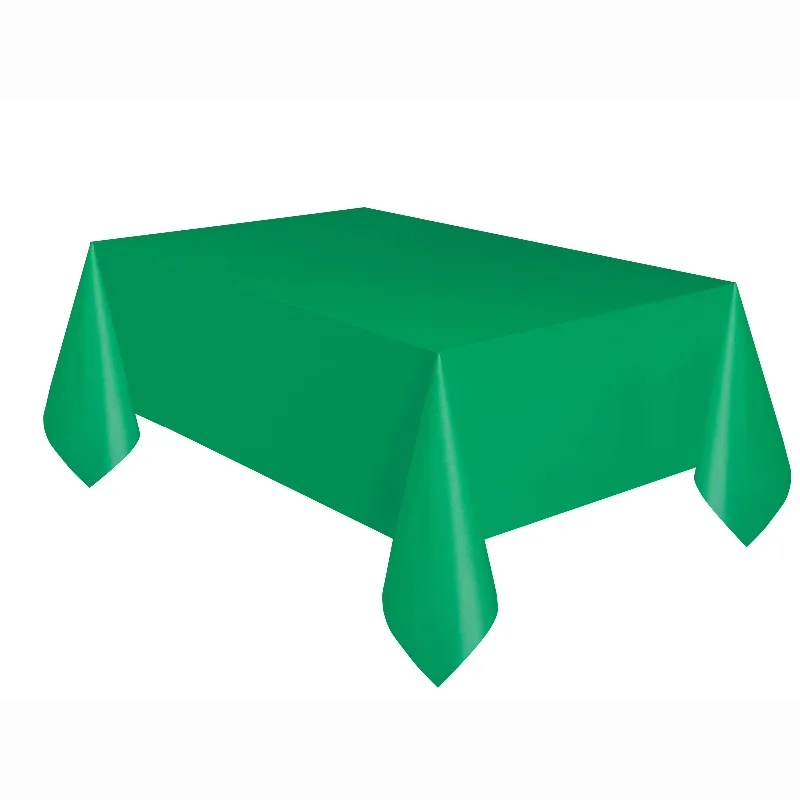 Rectangular Plastic Table Cover, Green, 54 In x 108 In, 1 Count