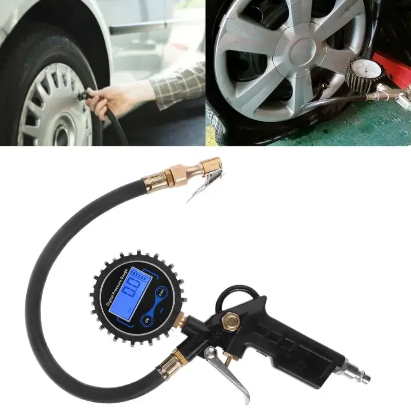 200PSI LCD Display Tire Pressure Gauge Digital Tire Tester Air Pressure Manometer Quick Connect Coupler for Car Truck Motorcycle