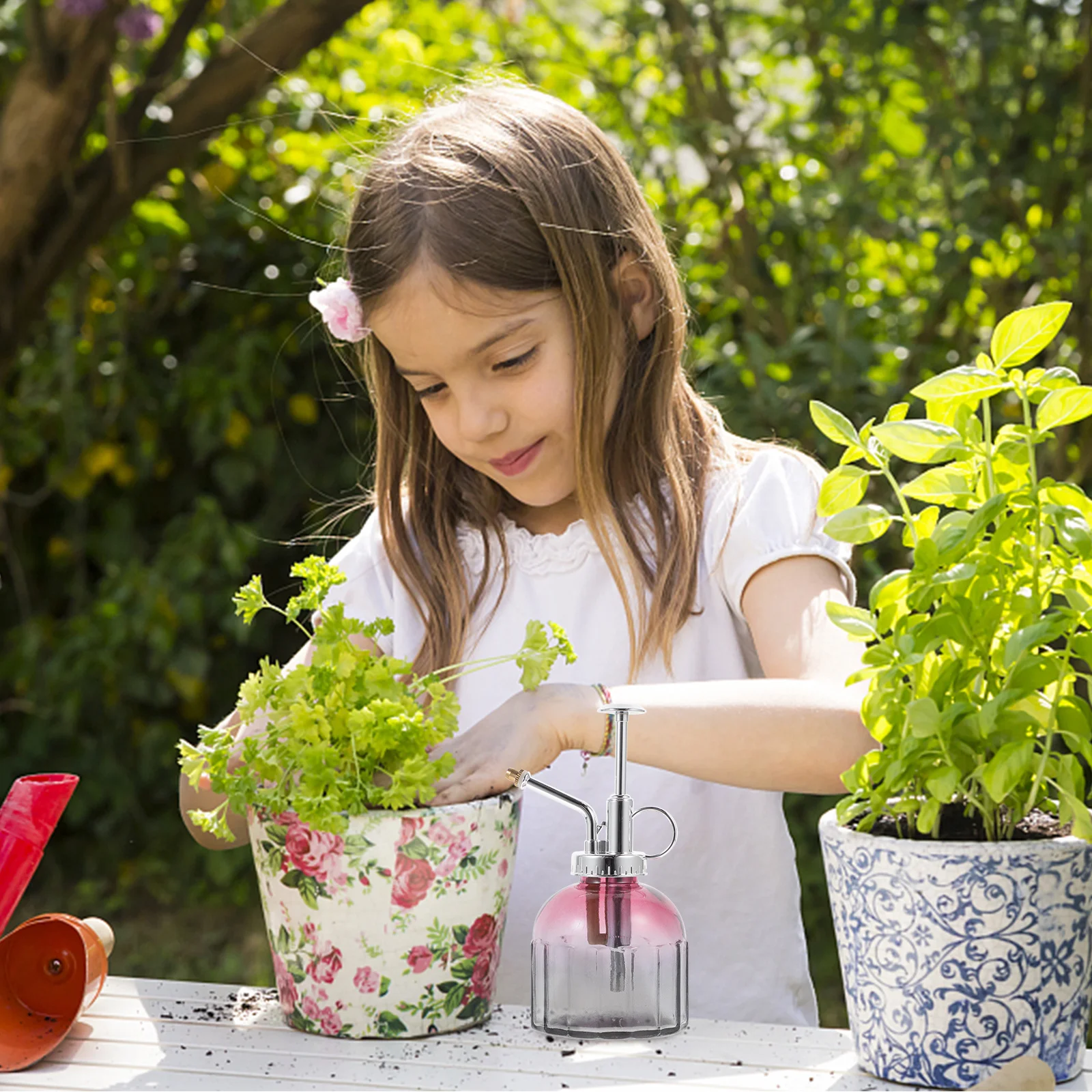 

Glass Spray Watering Can for Indoor Outdoor Plants Small Succulents and Flowers Lightweight Portable Retro Design Decorative