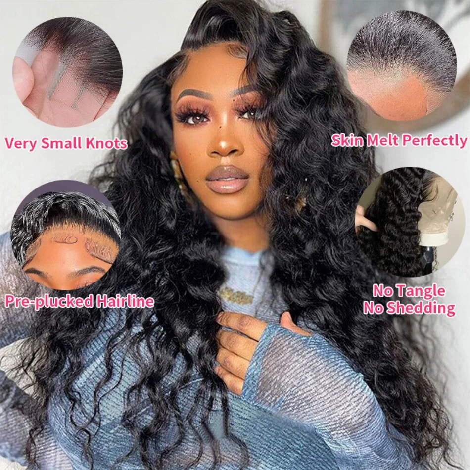 Curly Wigs Wet And Wavy Lace Frontal Wig Human Hair 13x4 13x6 Hd Lace Frontal Wig Human Hair 40 Inch Loose Deep Wave Frontal Wig