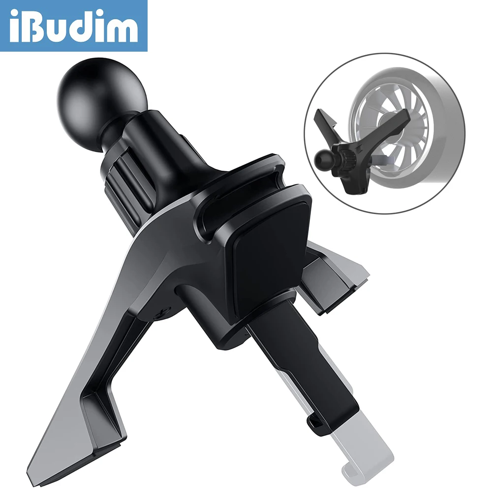 iBudim Car Air Vent Mobile Phone Holder Clip Universal 17mm Ball Head for Gravity Car Cell Phone Mount Magnetic Car Phone Stand