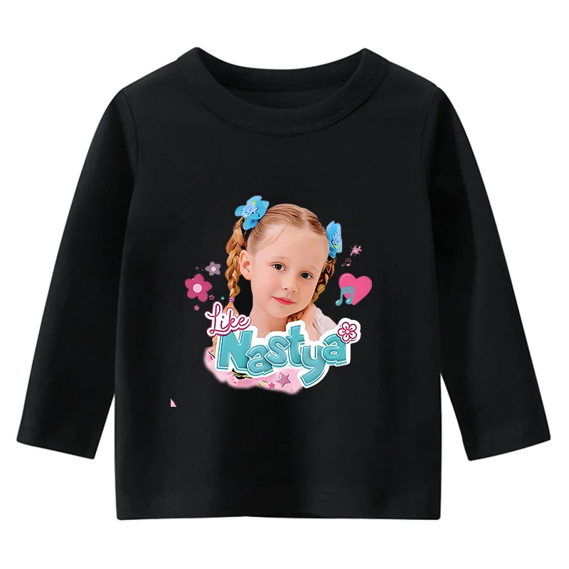 

Kawaii Like Nastya Kids Long Sleeved Cotton T-shirt Baby Girls Boys Kawaii Casual Tees Children Clothes For Birthday Gift