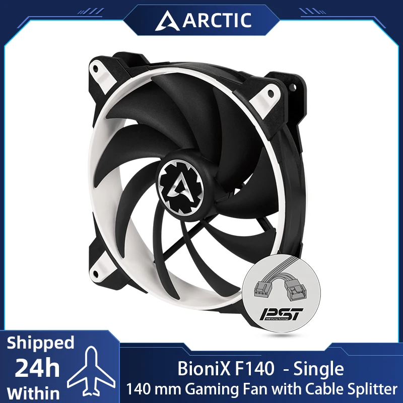

ARCTIC BioniX F140 White 140mm PC Gaming Fan with PWM Sharing Technology Quiet Motor 200-1800 RPM for Computer Cooling