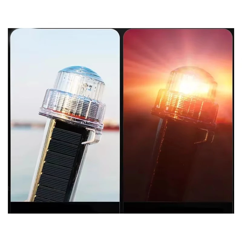 Solar Ocean Signal Light Navigation Signal Light Waterproof Flash LED Night Warning Light Yacht And Fishing Boat Accessories