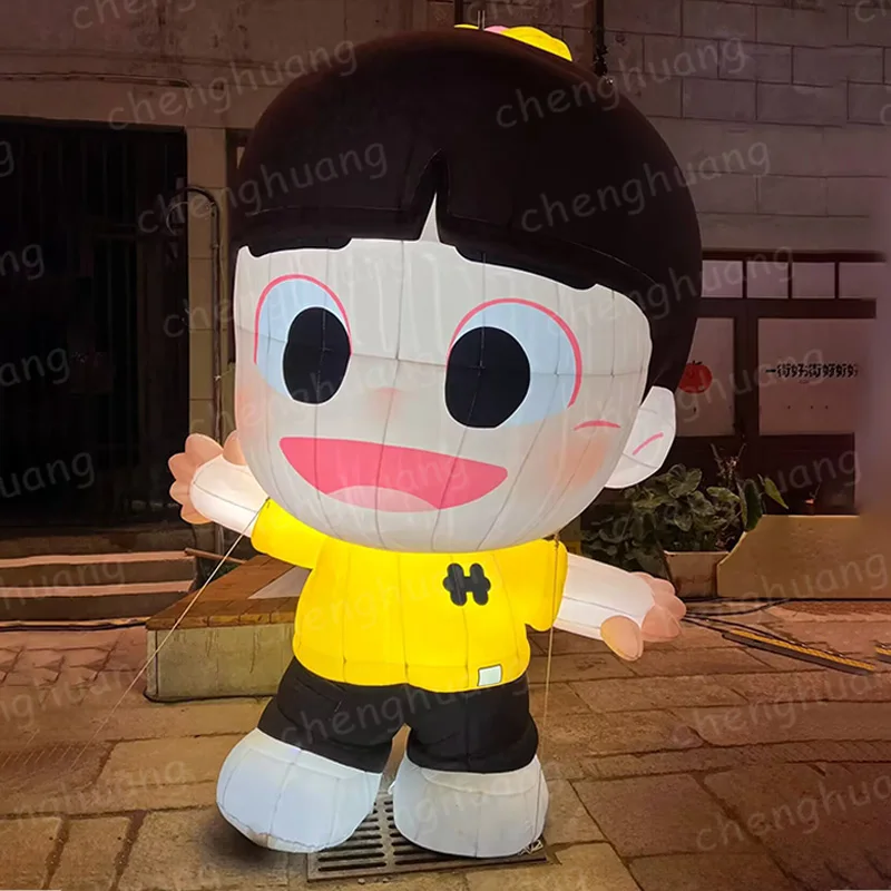Muñecas inflables con sopladores, centro comercial al aire libre, decoración de actividades de área cuadrada y escénica y accesorios de desviación de tráfico