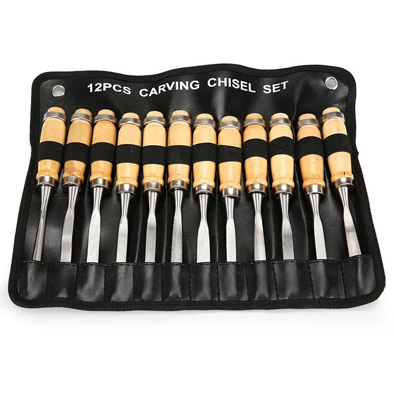 POGUT 10-Piece Hand Wood Carving Knife Set - General Details & Root Chisels, Handmade