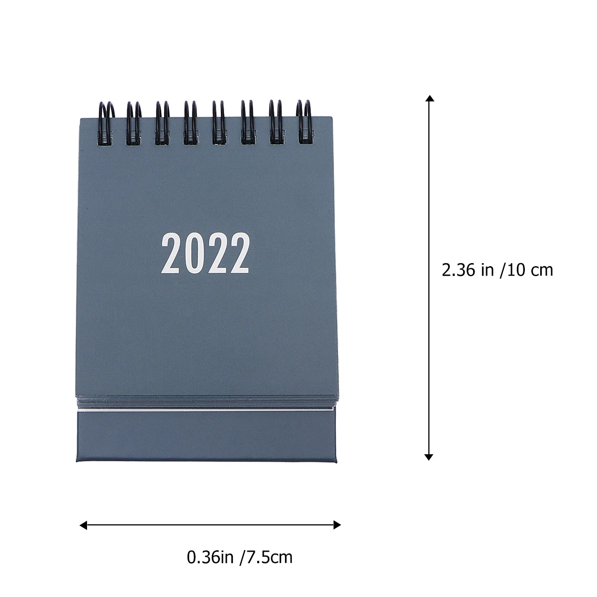 Mini calendario da tavolo 2021 Bobina pieghevole Sensazione della mano liscia Pratica decorazione per la scrivania della scuola dell'home office Grigio