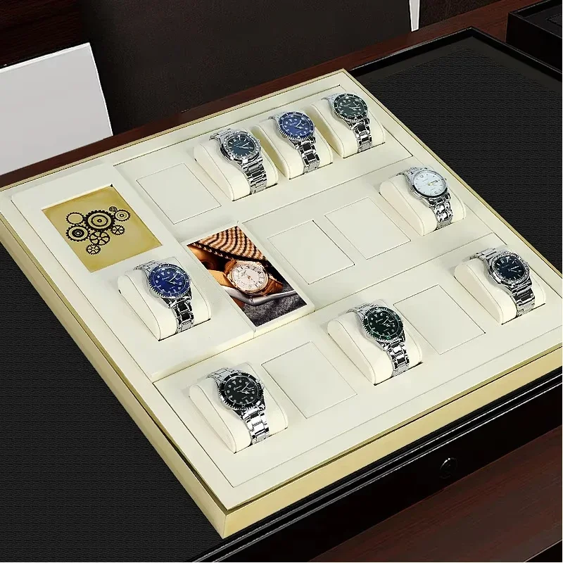 دعامات عرض مجوهرات وإكسسوارات جديدة، مجموعة عرض ساعات رفيعة للغاية باللون الأبيض الفاتح، حامل سوار الساعة #4