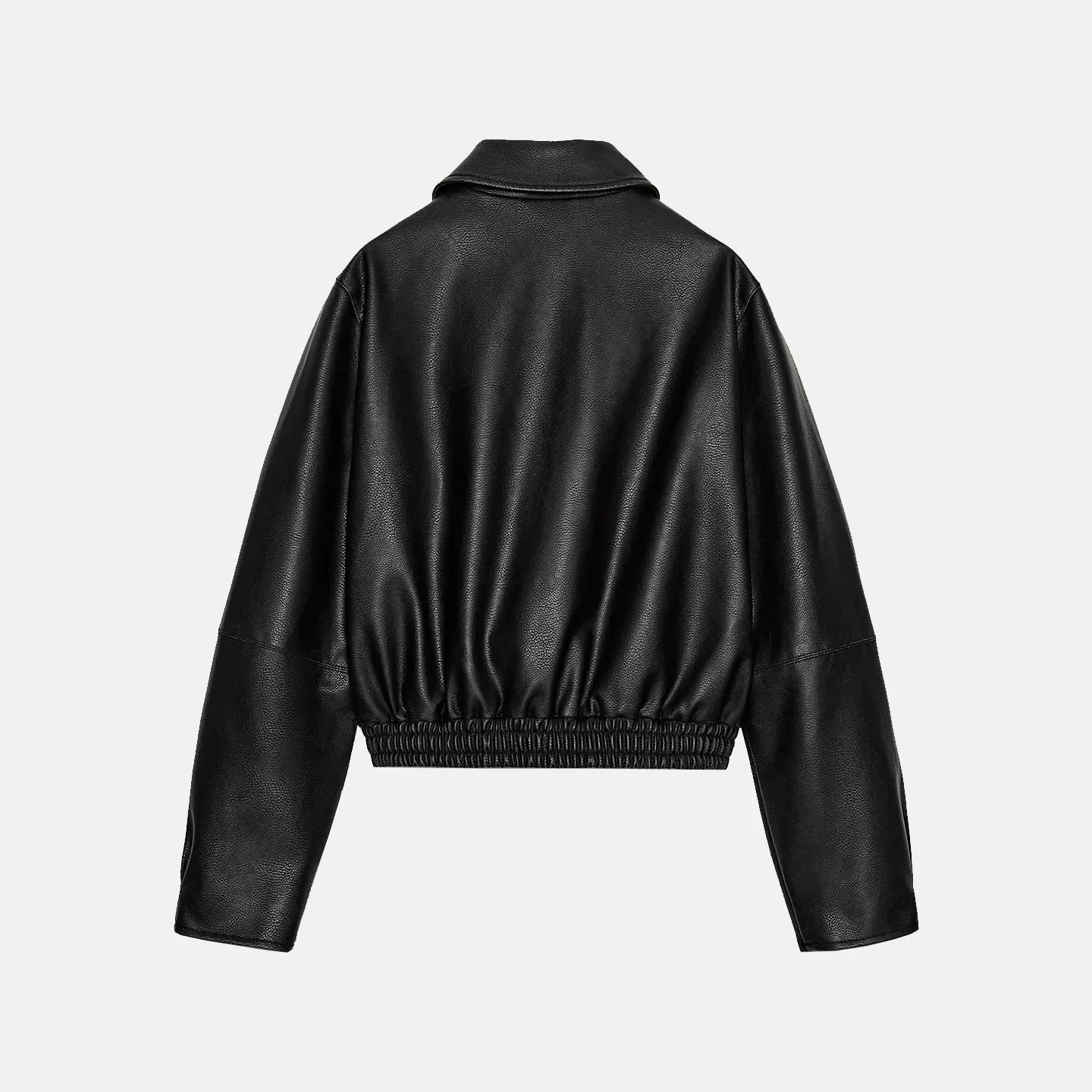 심플한 퍼스널리 가죽 재킷 여성용 아우터웨어 2025 가을 스탠드 핏 롱 슬리브 지퍼 클로저 데일리 웨어