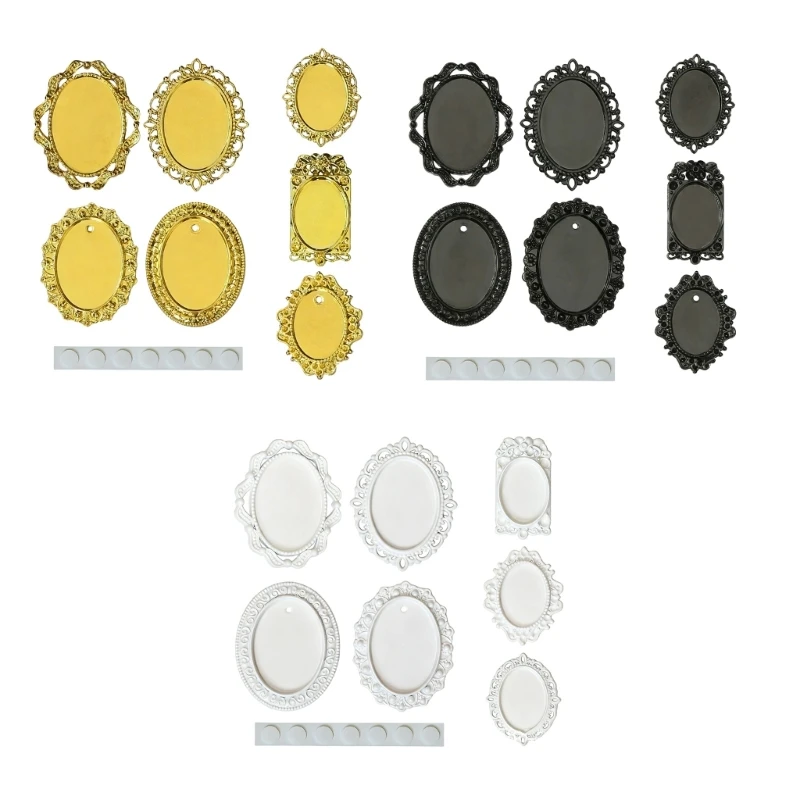 7 Uds. Modelo marco estatuilla, muebles en miniatura, accesorios para casa muñecas para habitación, escena, arreglo