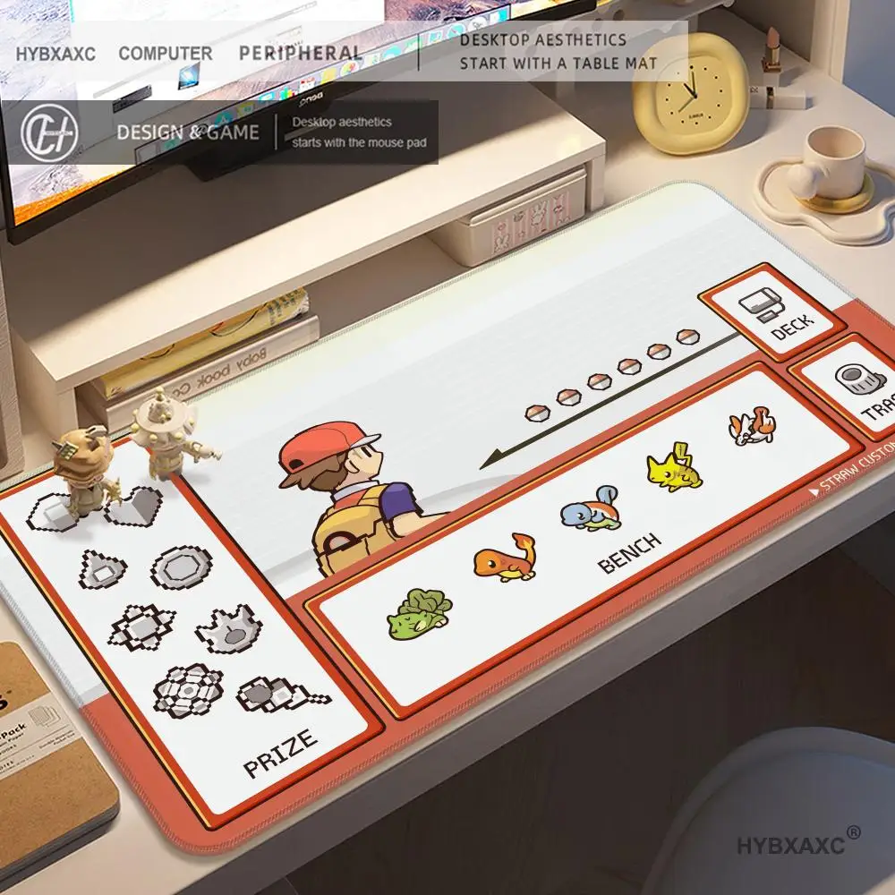 HYBXAXC Mauspad P-Pokemon Pixel Ash Starter P-Pokemon TCG Spielmatte, rutschfeste, wasserdichte Matte, 800 x 400 mm – Detail 11