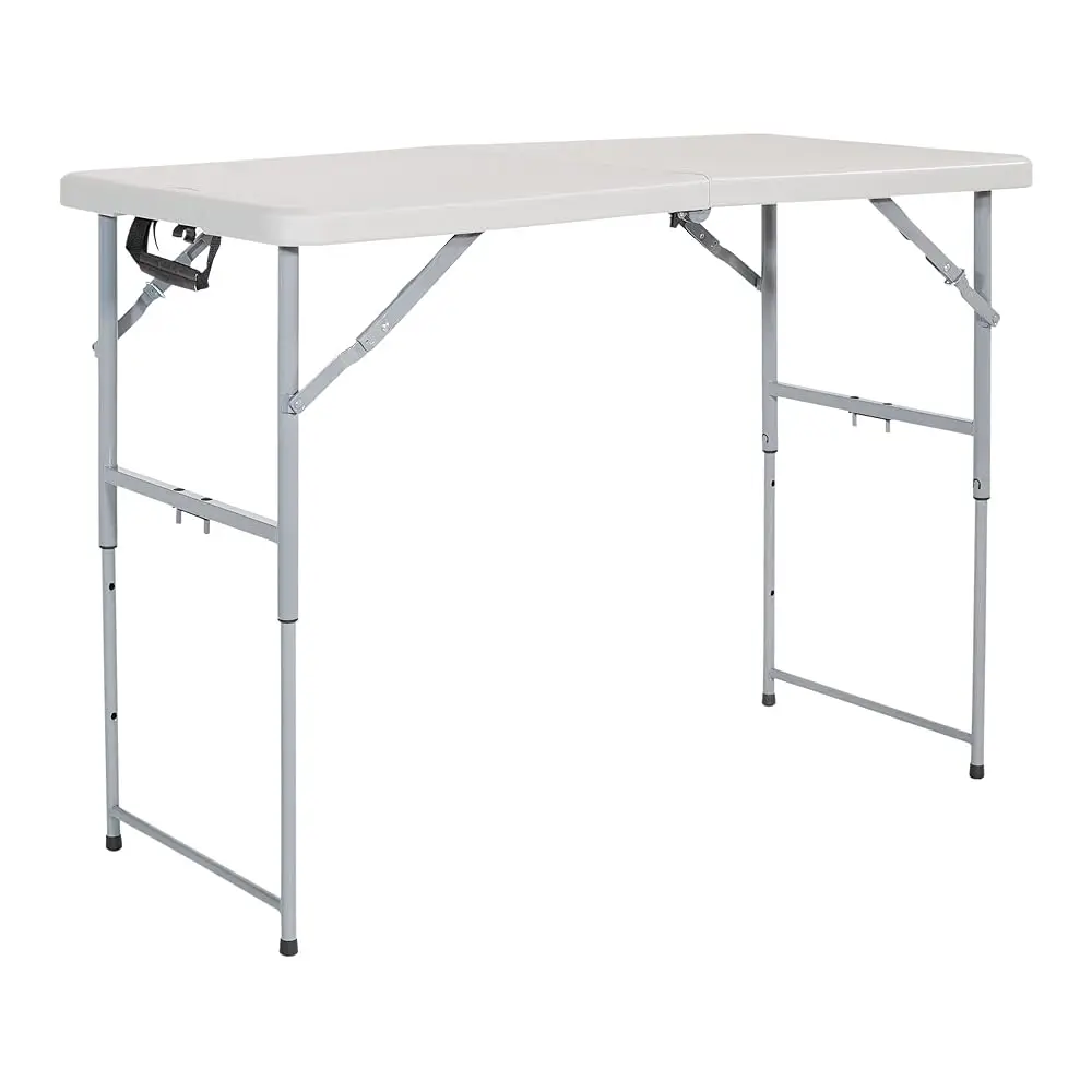 

Office Star Resin Multipurpose Rec Table, 4-Feet Long, Height Adjustable, Center Folding Table, Light Gray