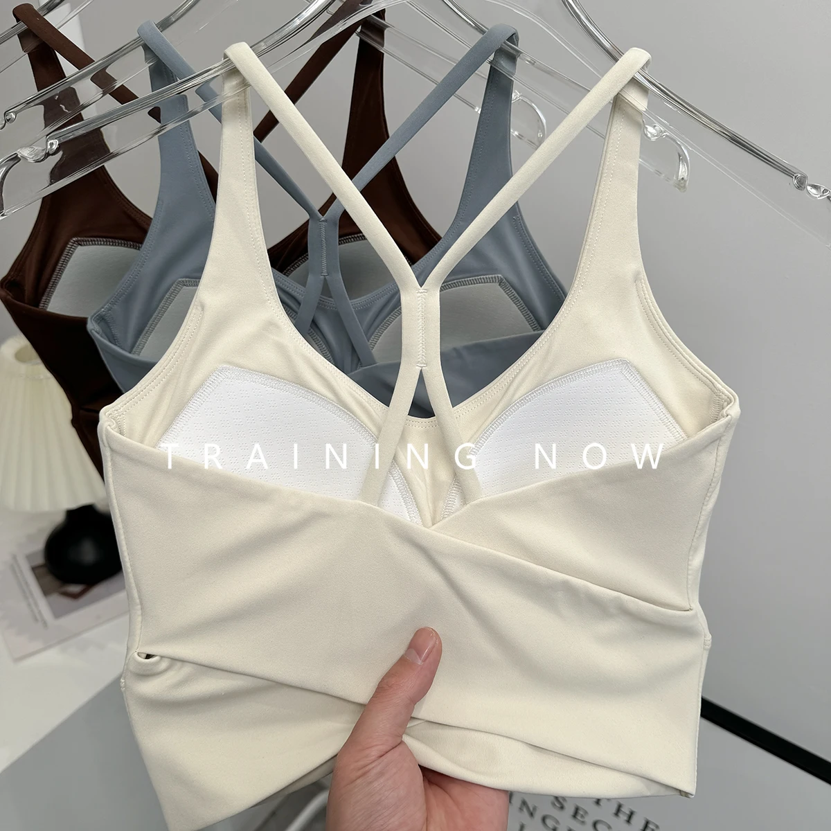 

Beauty back yoga underwear women's fitness clothing integrated bra anti-sagging running high-quality running sports vest