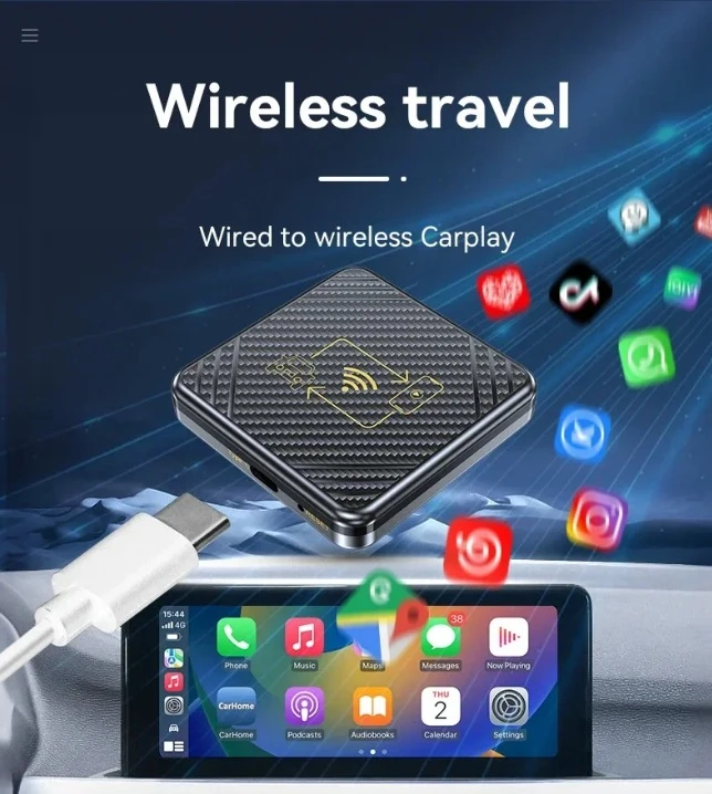 WirelessCarplaybox Android Auto 2-in-1 Bluetooth 5.0 Active connection Adaptive Screen intelligent Android Auto wireless adapter