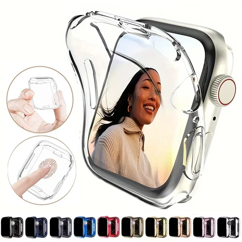 Защита экрана для Apple Watch Φ 46 мм 41 мм 44 мм 40 мм 42 мм 45 мм, чехол-бампер из ТПУ, аксессуары для iWatch серии 10 9 8 7 SE 6