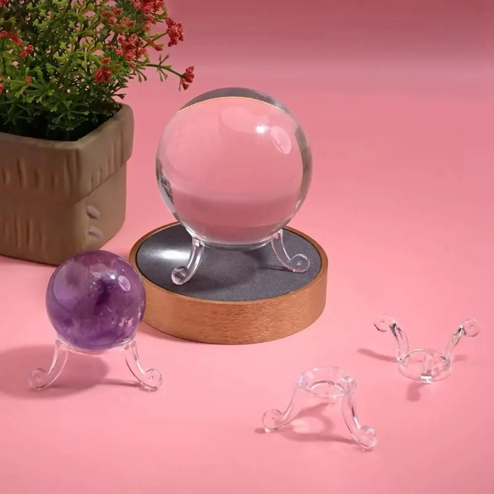 Creative Small Acrylic Crystal Ball Display Base Rack Sphere Holder Stand Triangular Structure