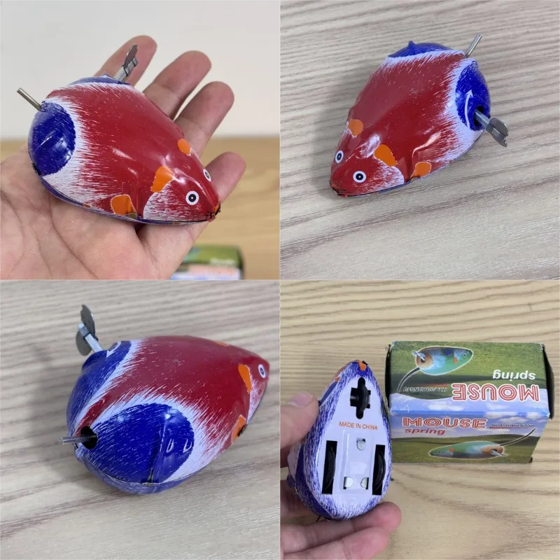 Collezione per adulti Giocattolo a carica retrò Giocattolo in metallo di latta Rana Pollo Coniglio carro armato mouse Meccanico a orologeria giocattolo figura modello regalo per bambini