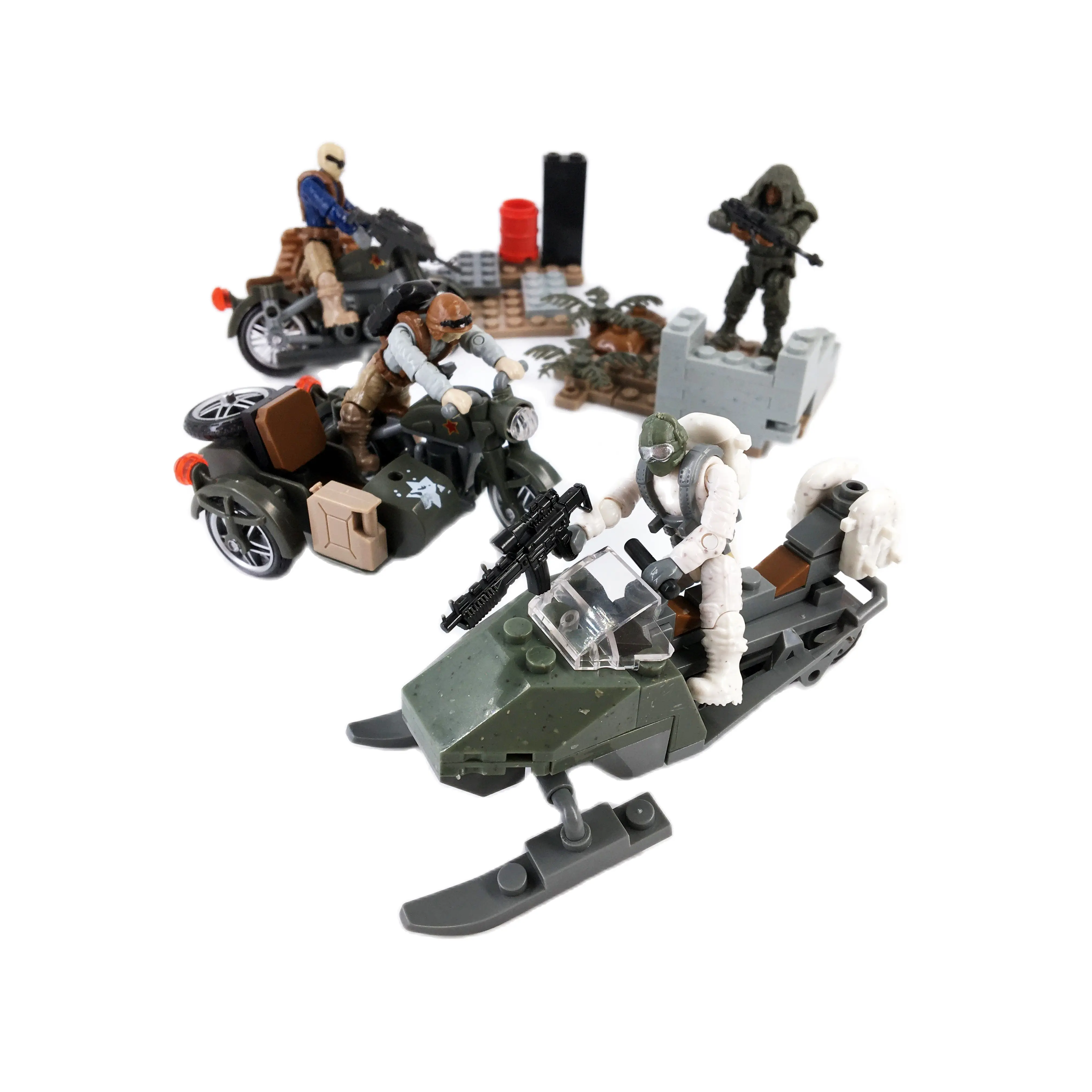 

ABS Military Building Blocks Figures With Guns Movable Joints Educational Toys Assembling Model kit Mini Blocks Toys For Boys