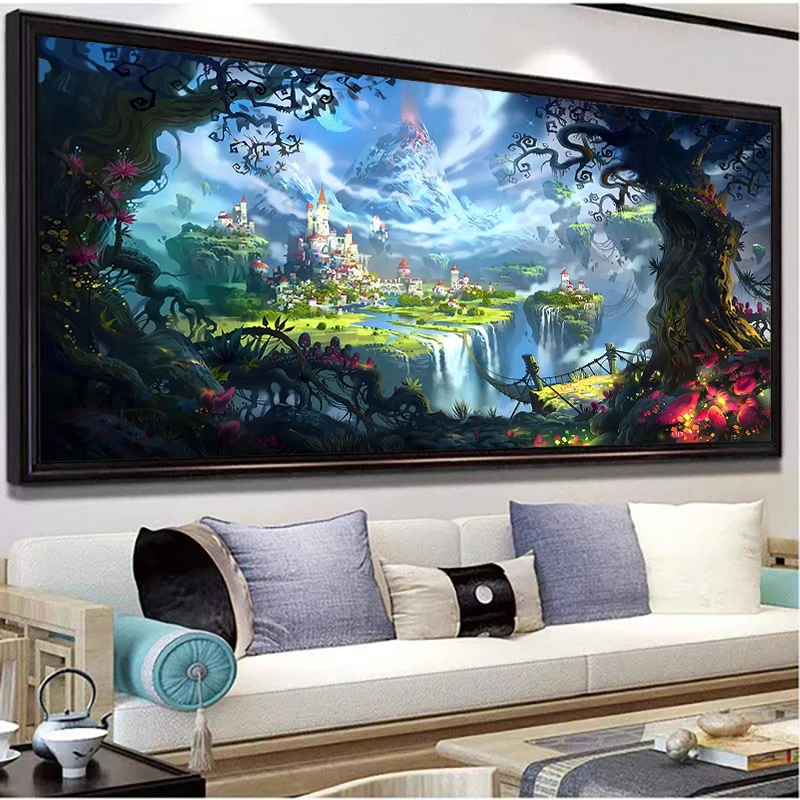 

Fantasy Fairy Tale Forest 5d Diy Diamond Painting Full Diamond Embroidery Art Landscape Cross Stitch Living Room Wall Home Decor