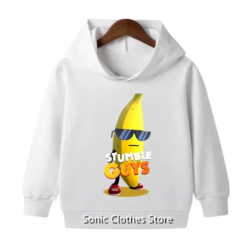 ร้อนเกมStumble GuysกราฟิกHoodiesเด็กการ์ตูนPulloversเสื้อแฟชั่นเด็กชายหญิงHoodie Sportwear
