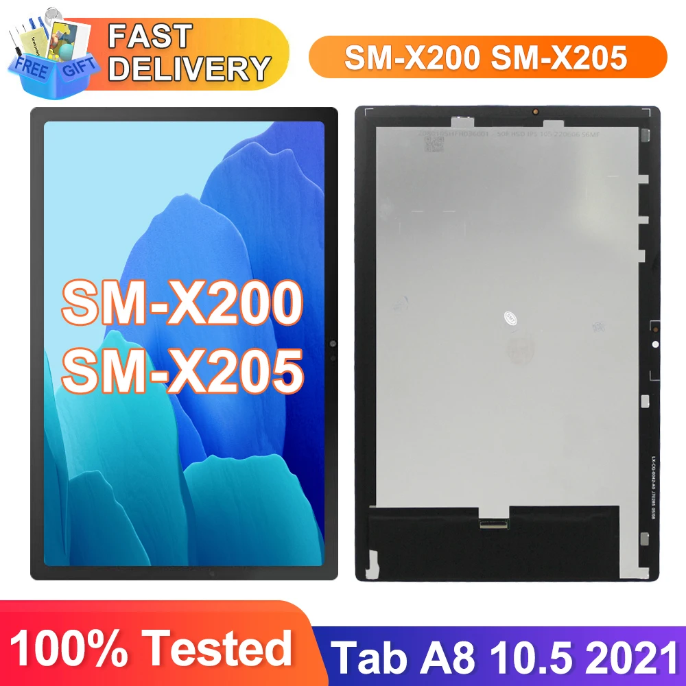 Display Screen for Samsung Galaxy Tab A8 10.5 (2021) SM-X200 SM-X205 Lcd Display Digital Touch Screen Assembly Replacement