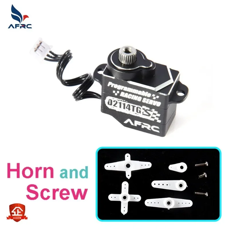 AFRC-D2114TG-S 11g Servo micro programmabile interamente in metallo Servo sterzo super muto per MINI Z D Q Modello di auto Aggiornamento assemblaggio fai da te