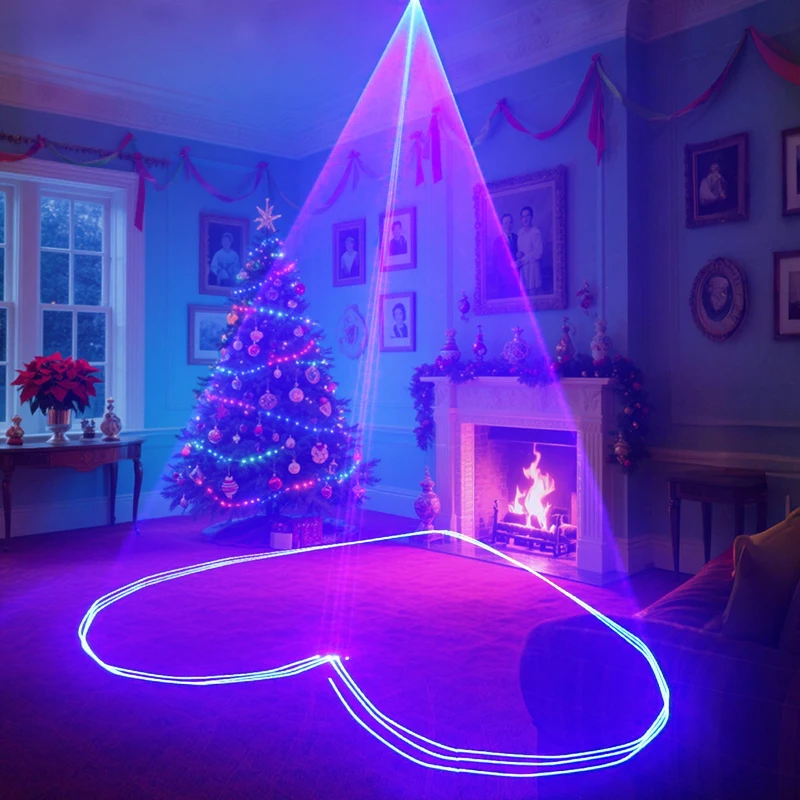 داخلي RGB شعاع الليزر كشاف إضاءة للحفلات DMX512 الصوت المنشط ثلاثية الأبعاد الرسوم المتحركة ليزر أضواء DJ لعرض ضوء النادي عطلة عيد الميلاد
