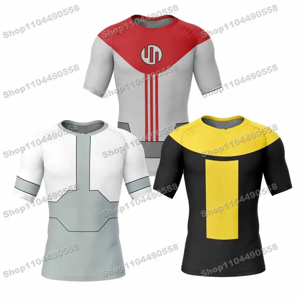 1th Newly Cartoon Anime Rash Guards Surfing Beach Trousers Swimwear Diving Gym Long sleeves MMA BJJ Men Jiu Jitsu Fitness Sets