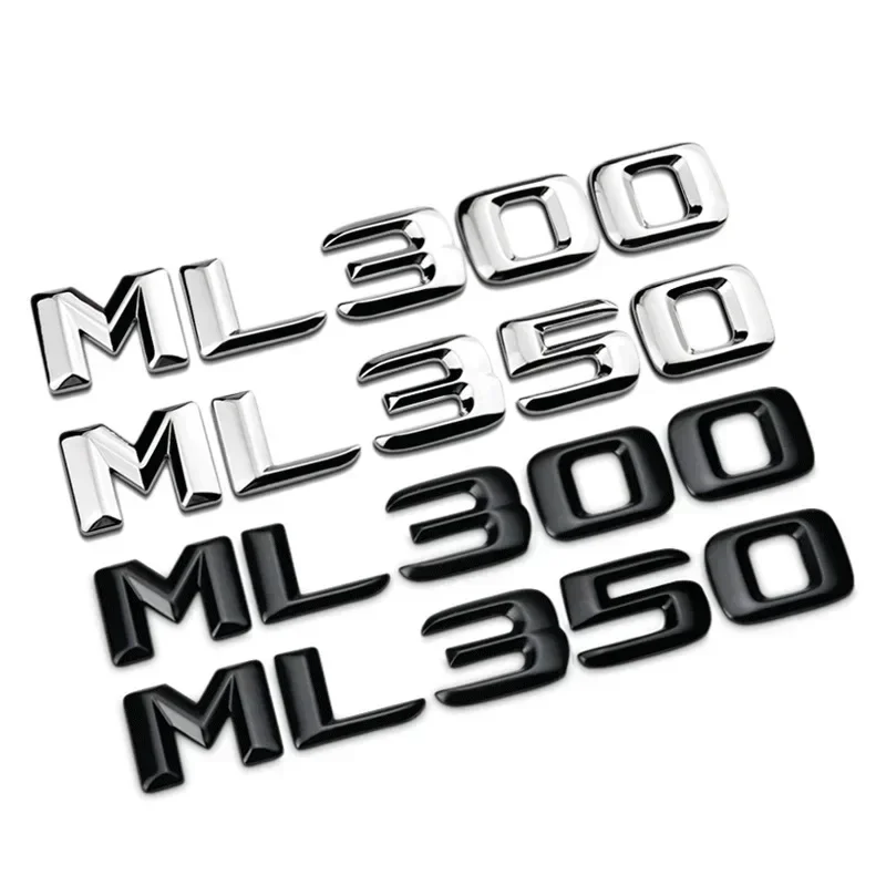 

Car Letters Rear Trunk Emblem Badge Sticker For Mercedes Benz ML250 ML270 ML300 ML320 500 Black Chrome Logo Stickers Accessories