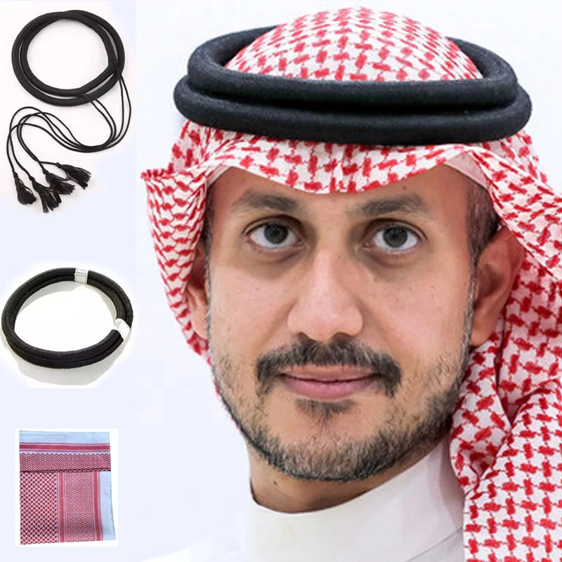 Muslim Man Head Hoop Arab Islamic Men Hijab Omar Headband Qatar Hair Band Saudi Men Hair Rope