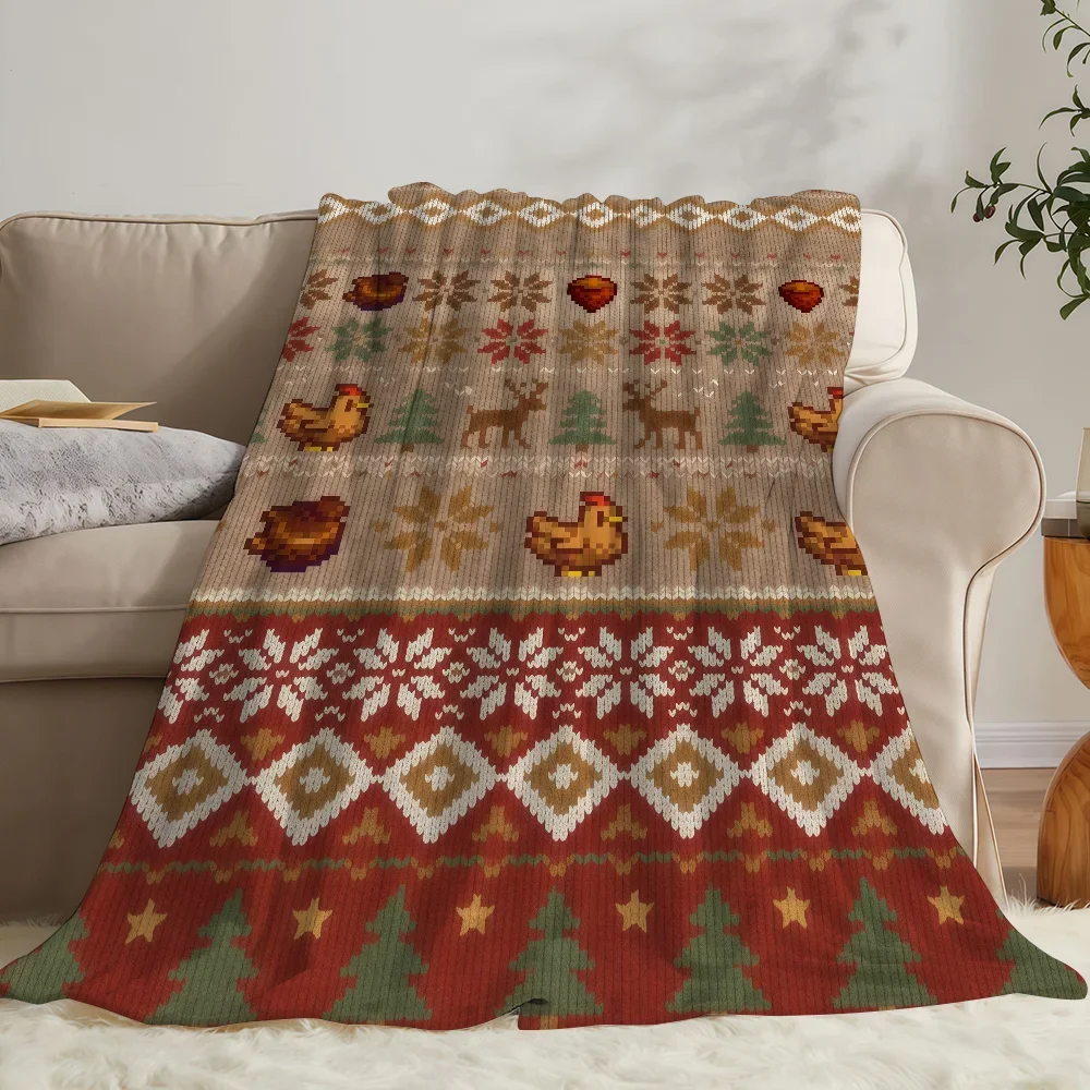 Game S-Stardew V-Valley Blanket Soft Warm And Thick Perfect For Bedroom Living Room Bed Sofa Camping Picnic Office Gift