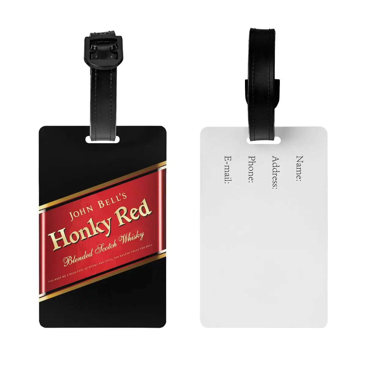 جوني ووكر جون بيلز هونكي الأحمر علامات الأمتعة حقيبة الملحقات السفر الأمتعة الصعود علامة التسمية حامل معرف اسم العنوان #2