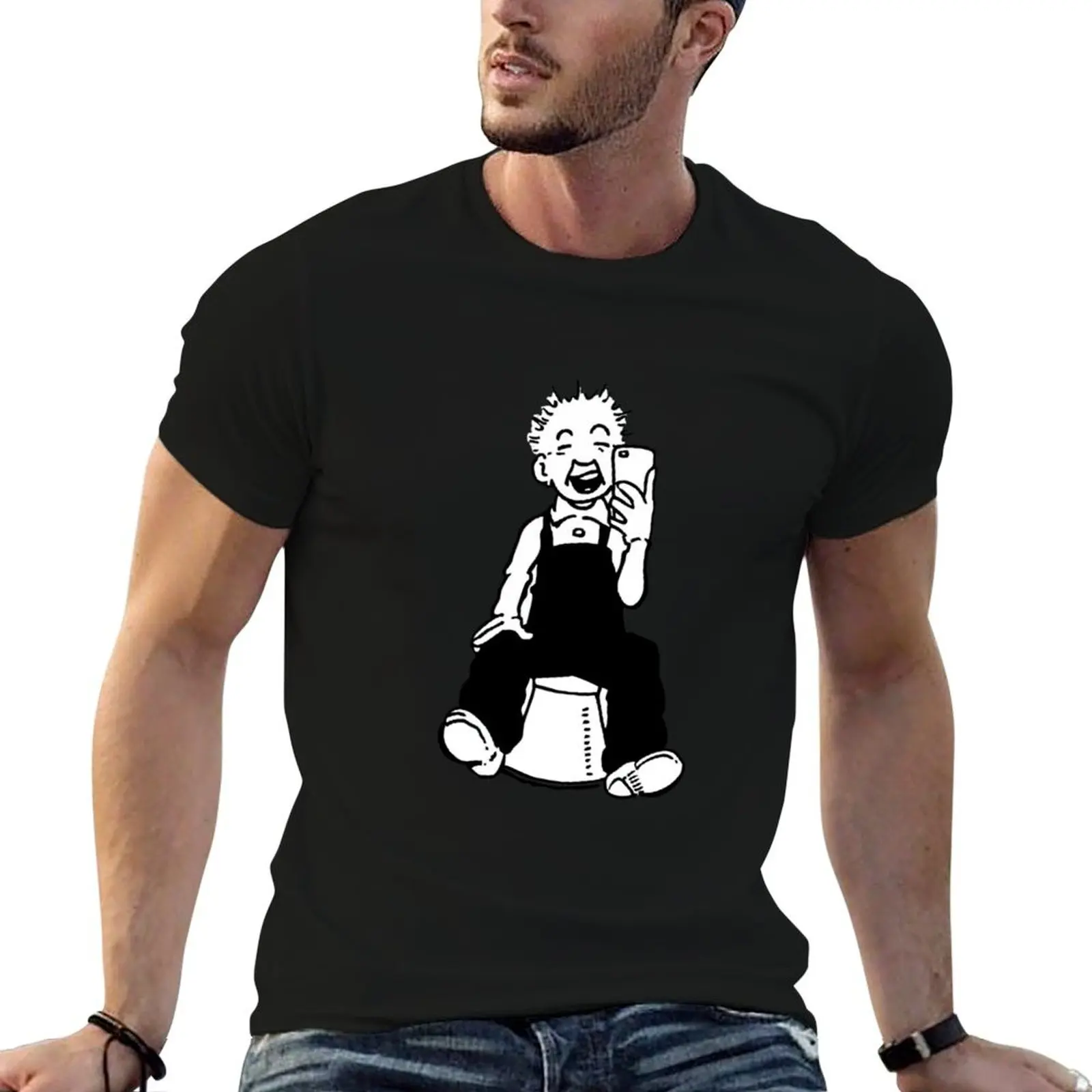 Бестселлер - Футболка Oor Wullie Selfie, черная хлопковая футболка, однотонная, для мужчин, в упаковке, хлопковые футболки высокого качества.