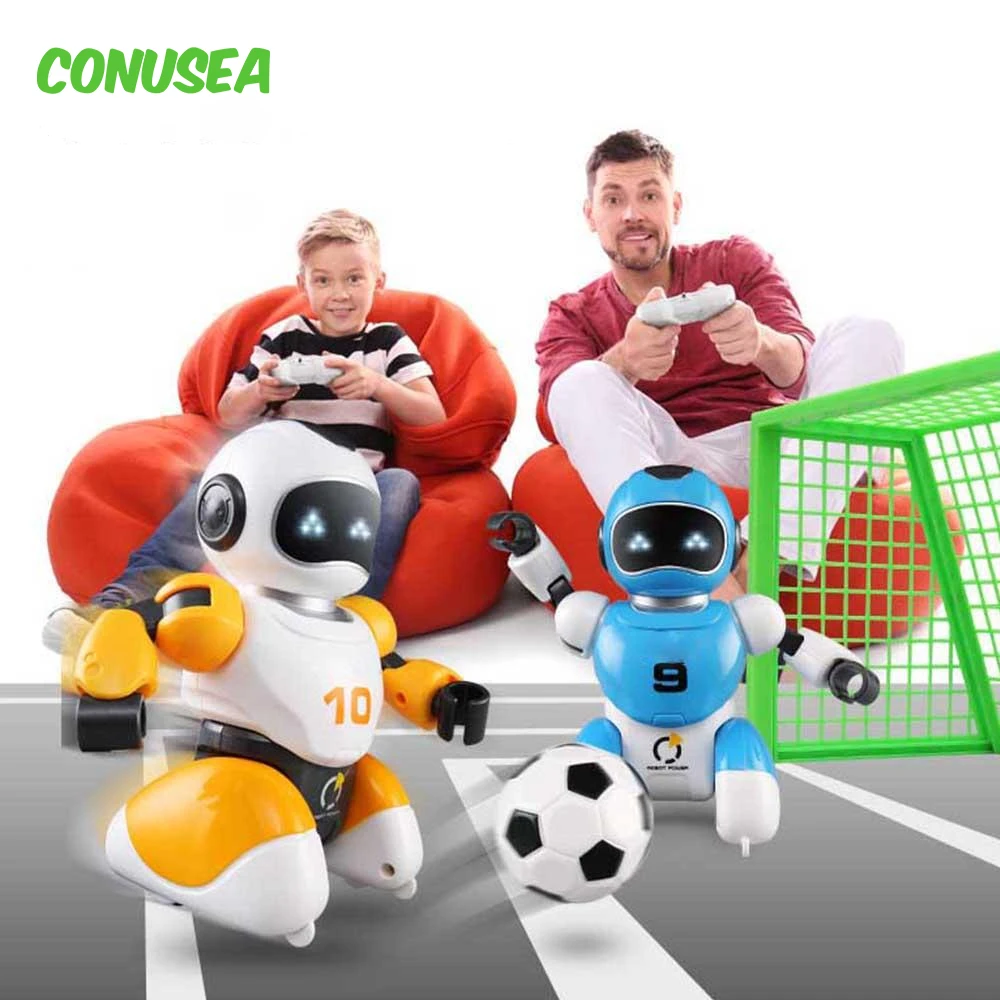 

2PCS Smart Rc Robot Soccer Robots Educational Intelligent Remote Control Robotic Usb Charging Toy Football Matches Gift for Kids