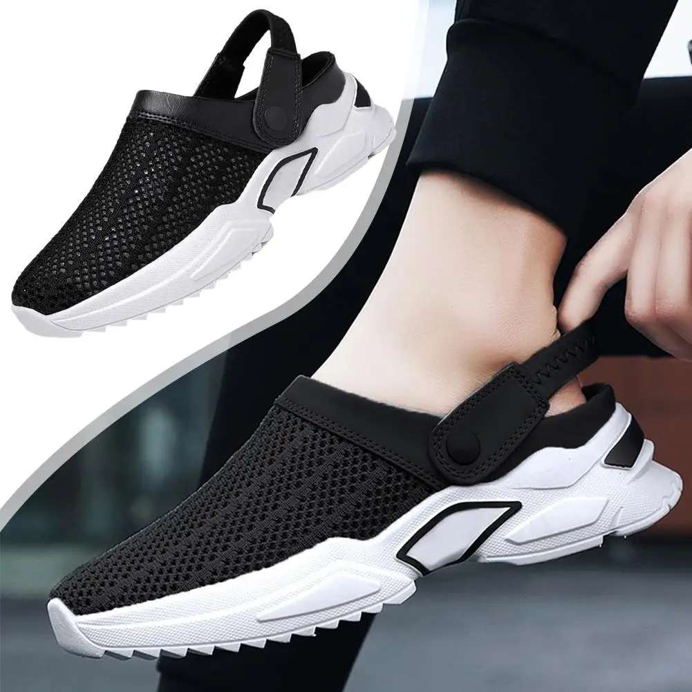 남성용 여름 하프 슬리퍼, 학생 정형외과 패션 헤드 샌들, 동굴 할로우 아웃 Bao Z3Y4 