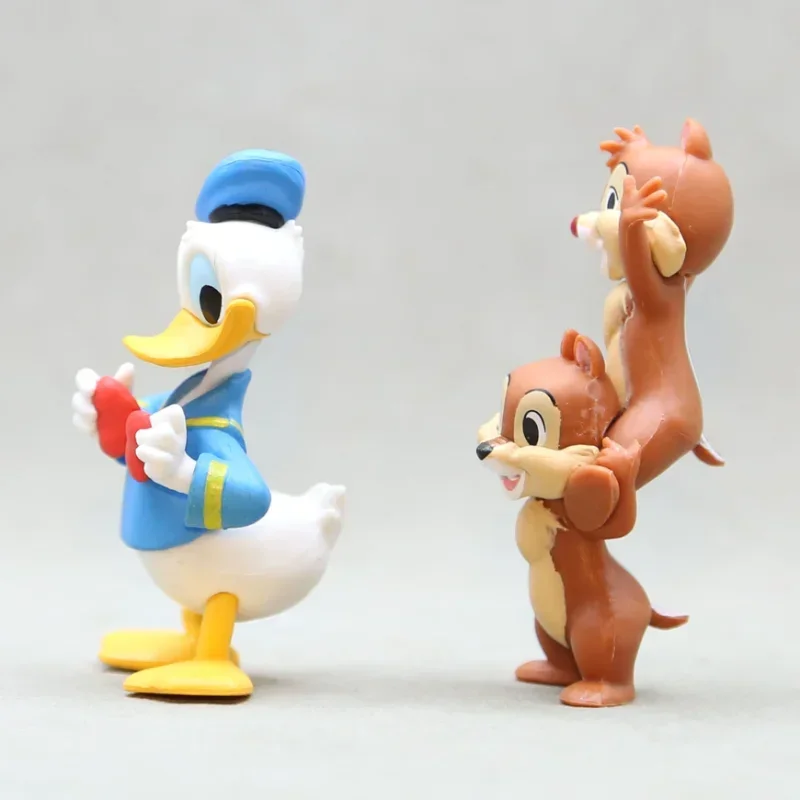 7 cm Disney Kawaii Donald Duck Chip Dale Actionfigur Mini Modell Hobby Spielzeug Geburtstagsgeschenk Kuchen Party Dekoration Kinder Charm Puppe