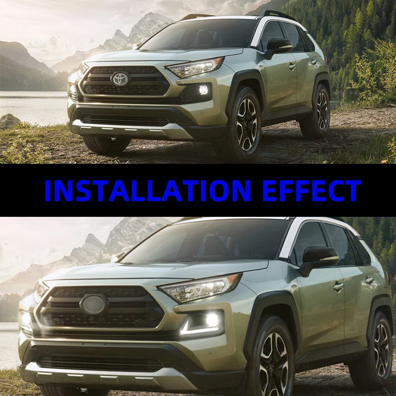 مصد أمامي ليد DRL ضوء تشغيل نهاري ، إشارة انعطاف ، مصباح ضباب بالأبيض والأصفر ، مقاوم للماء ، تويوتا RAV4 مغامرات * * *