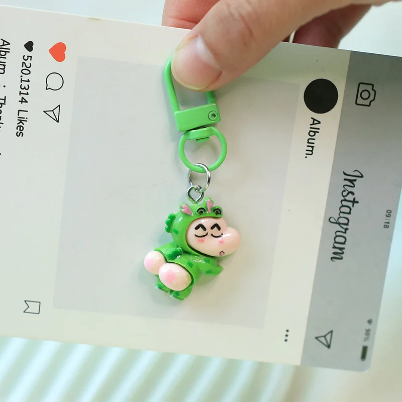 Crayon Shin-chan Keychain High Color Value Cartoon Doll Shape Creative Male and Female Student Schoolbag Mobile Phone Pendant view 2