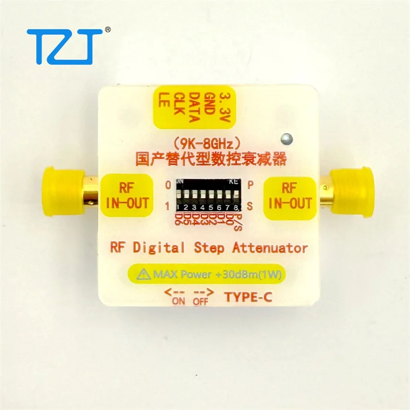 

Цифровой программируемый регулируемый ВЧ-аттенюатор TZT 9 кГц-8 ГГц с разъемом SMA (гнездо), замена PE43711