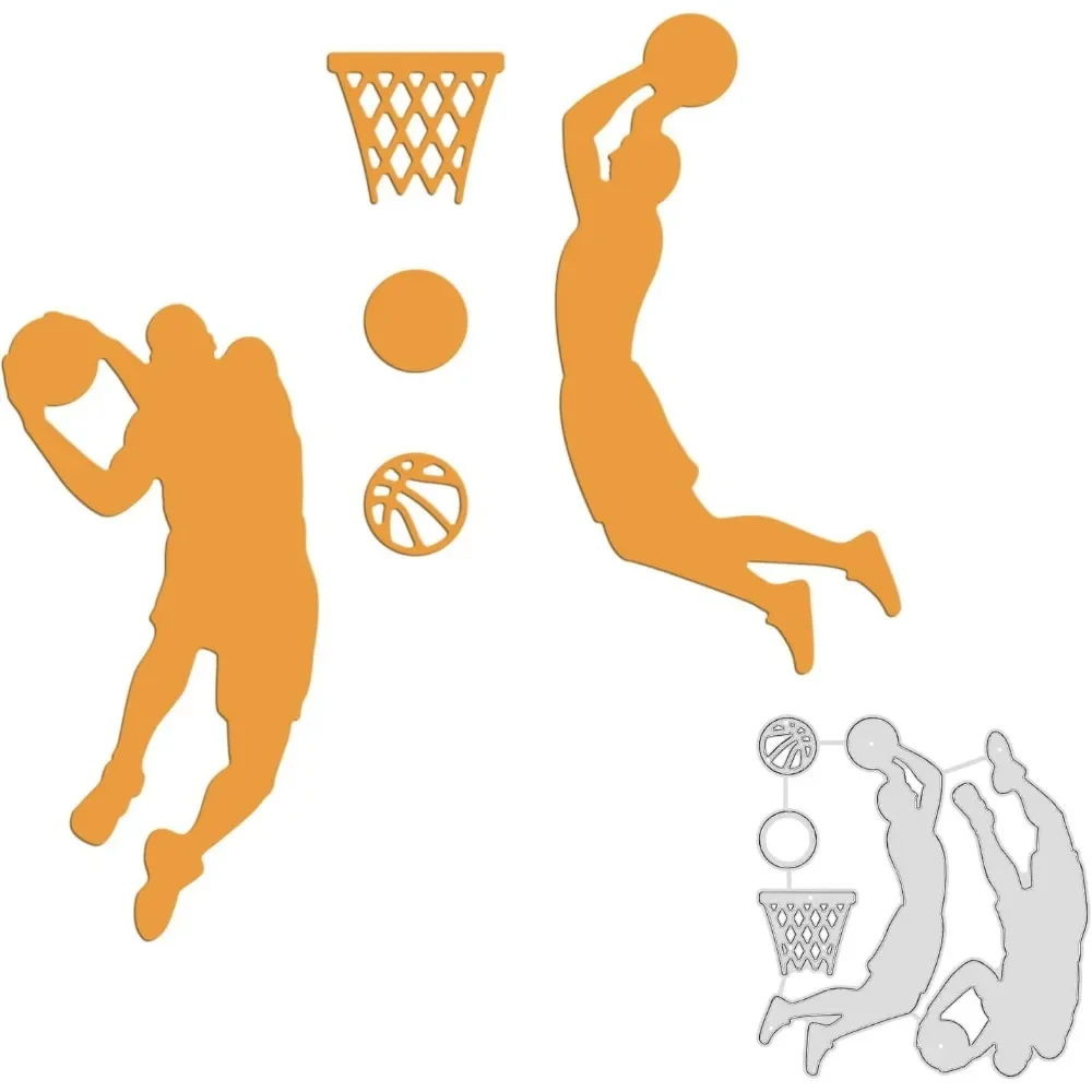 Basketball Player Metal Cutting Dies Basketball Hoops Die Cuts for DIY Scrapbooking Cards Making Album Envelope Decoration