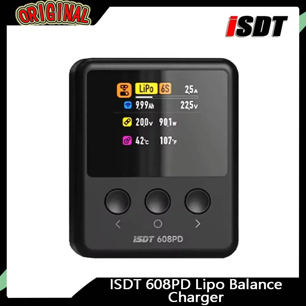 

Интеллектуальное зарядное устройство постоянного тока ISDT 608PD | 240 Вт PD3.1 (10 А) и 140 Вт USB-C (5 А) | Поддержка 1–6S LiFe/LiPo/LiHv, 1–12S Pb, NiMH 1–16S