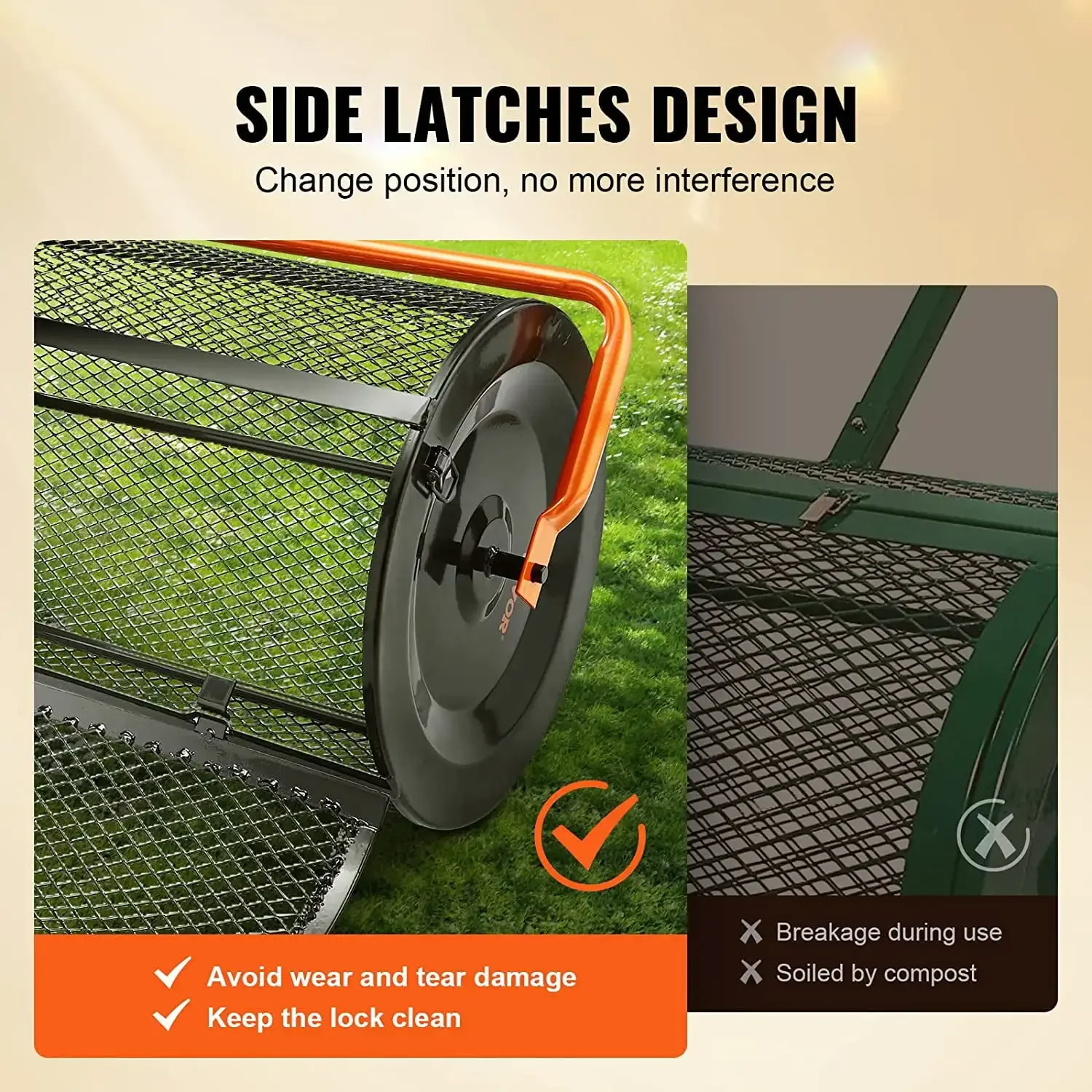 24-дюймовый разбрасыватель компоста Расширитель торфтового мха Роликовый разбрасыватель газона