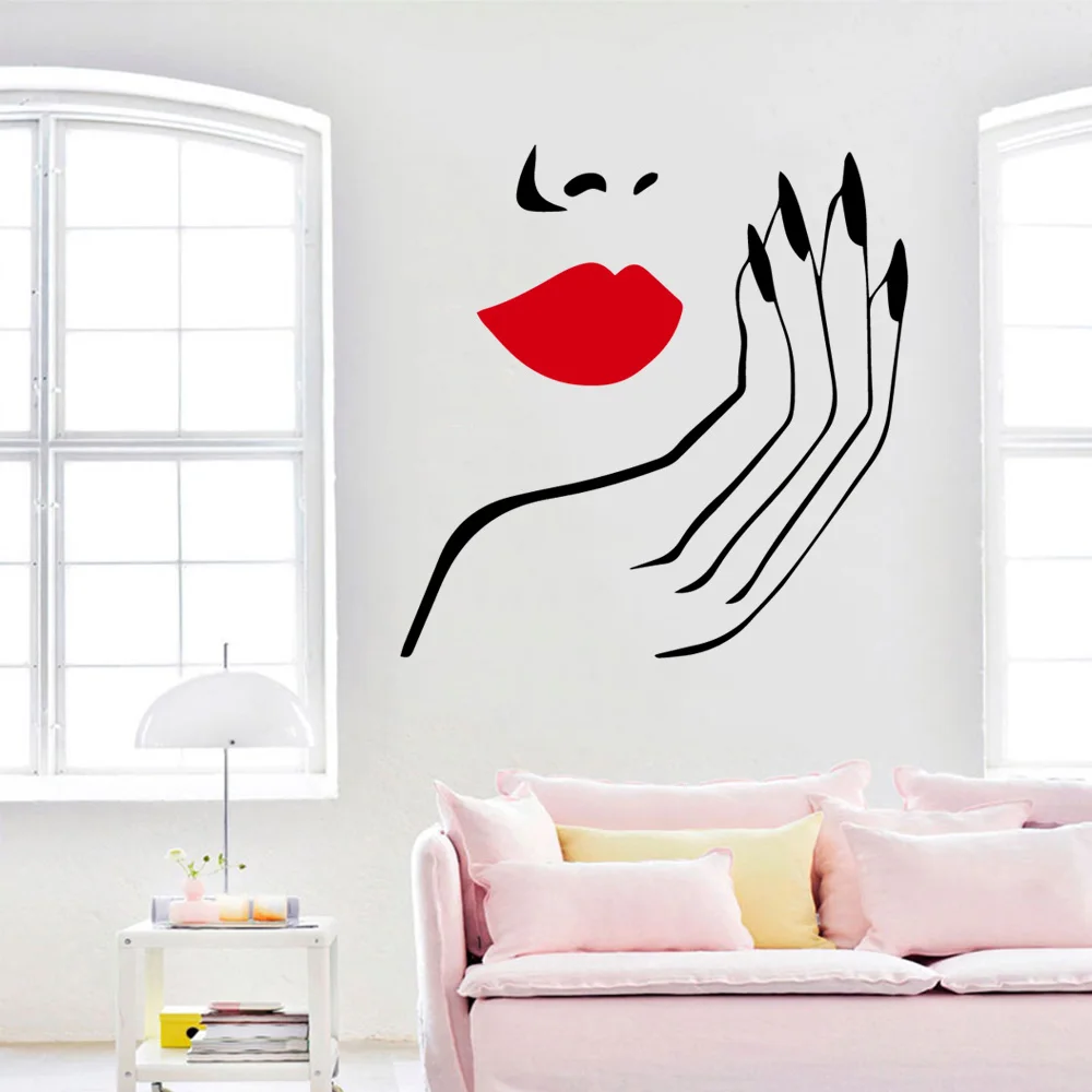 Beauty Salon Art Vinyl Wall Sticker Hairdresser For Makeup Hair Hairdo Barbers Salon Decorative Stickers Mural Wall Decal Decor