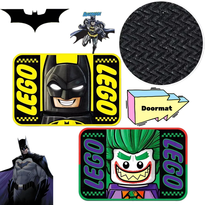 

Креативный высококачественный мультяшный нескользящий маслостойкий напольный коврик с Бэтменом, персонализированный грязеотталкивающий водопоглощающий декоративный коврик