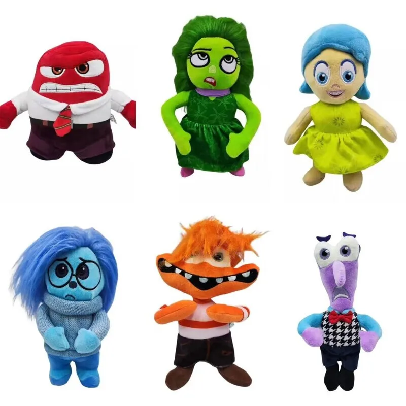 21-26cm New Inside Out 2 Plush Anxiety Dolls Joy Fear Anger Disgust Sadness Riley Plushies Collection Model Toys Birthday Gifts