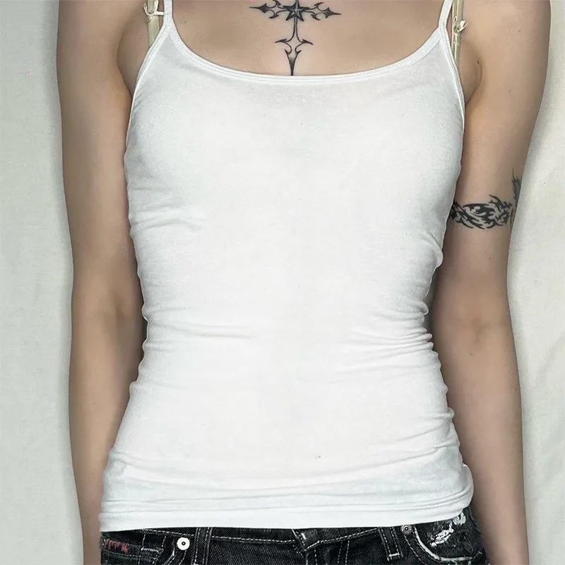 Damen-Innenbekleidung, 2025, Sommer, Sport, vielseitig, ärmellos, Hemdkleid, einfarbig, würziges Mädchen, Weste mit kleinen Trägern