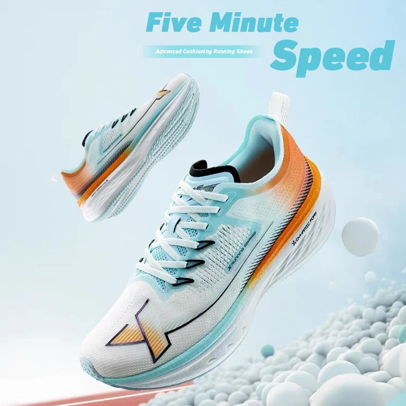 Xtep Five Speed Running Shoes Men Cushioning Shock Absorption Sports Shoes Racing Outdoor Breathable Male Sneakers 877319110043