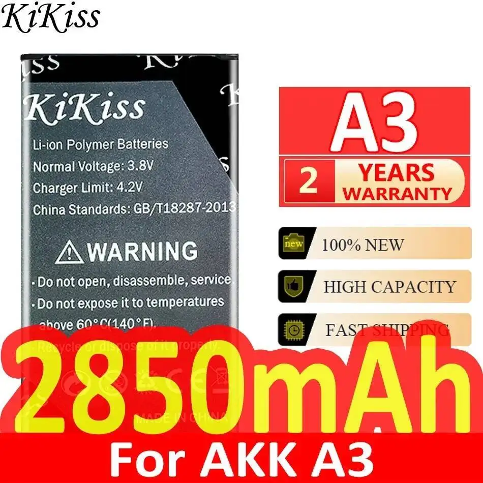 

For Akk A3 Mobile Phone 2850Mah Good Low-Temperature Performance Battery